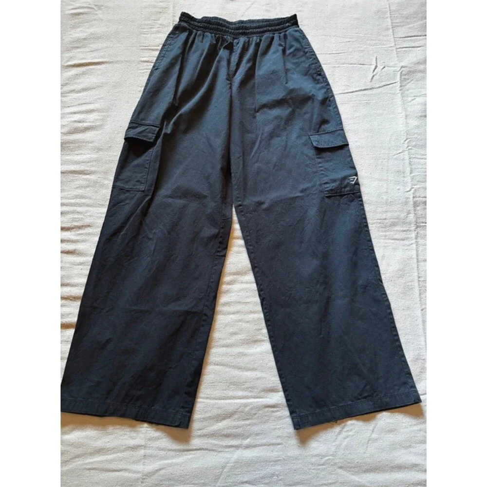 Gymshark Black Cotton Cargo Pants